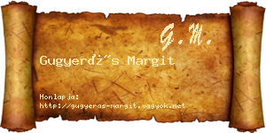 Gugyerás Margit névjegykártya